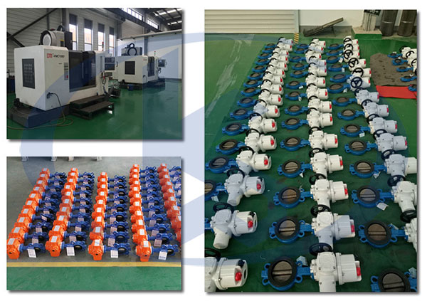 不銹鋼氣動(dòng)對(duì)夾蝶閥車間一角