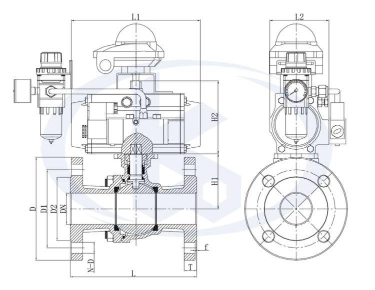 氣動高壓球閥外形尺寸