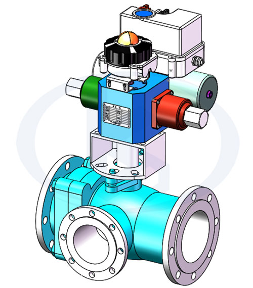 智能型電液動三通球閥結構示意圖