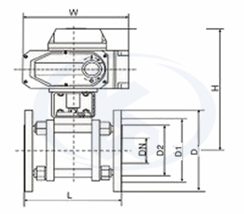 電動陶瓷球閥外形尺寸